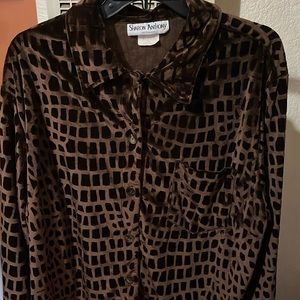 Vintage Sharon Anthony Texture Button Down Blouse